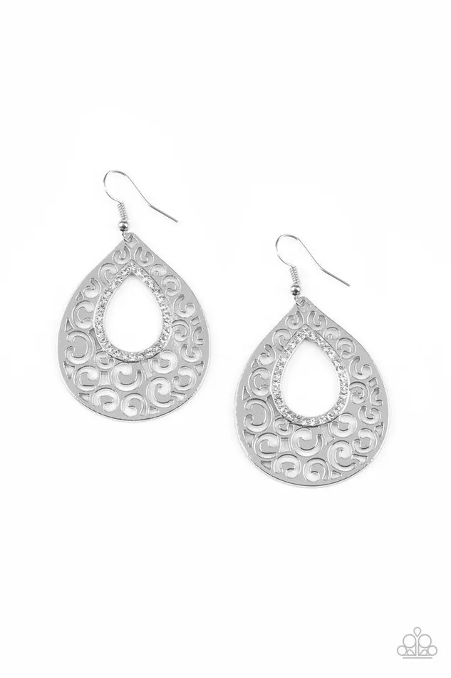 Earrings Paparazzi Jewelry Paparazzi Earring Airy Applique White