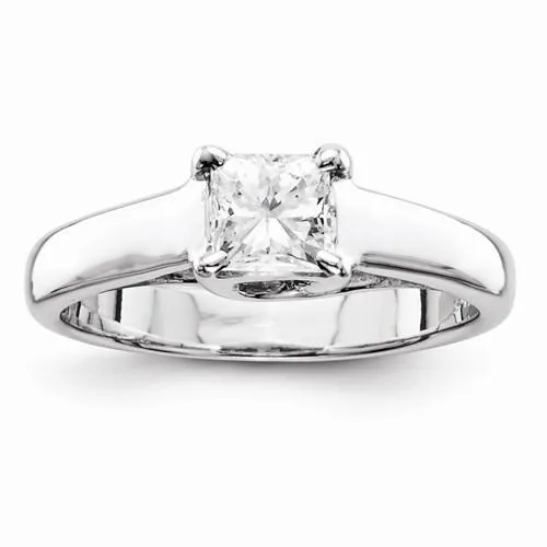 GB Rings 075 Carats Natural Earth Mined Diamond Princess Solitaire Ring White Gold 14K