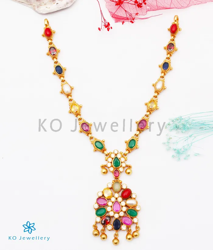 Necklaces The Navratna Silver Necklace Silversmith