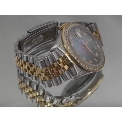 Rings Rolex Datejust Watch 35 Carats Custom Diamond Bezel Two Tone QUICK SET GB