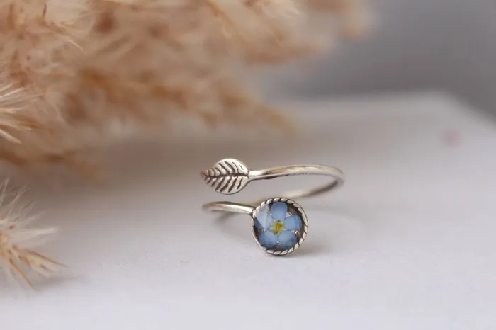 Fancy Rings Fancy ForgetMeNot Adjustable Silver Ring