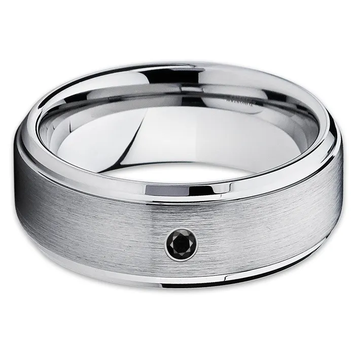 Rings Clean Casting Jewelry Black Diamond Ring Tungsten Carbide Ring Wedding Band Wedding Ring