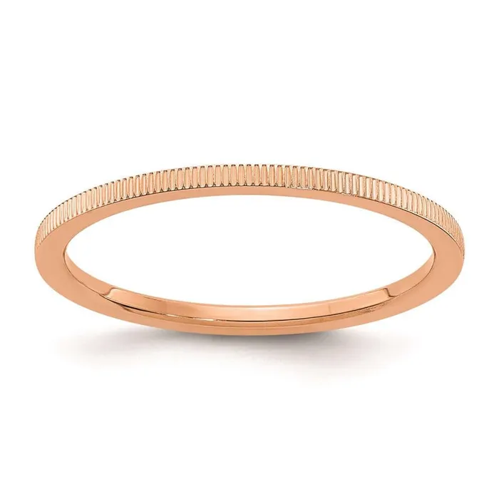 10K Rose Gold 12mm Line Pattern Stackable Band Stackable Expressions Rings 10K Rose Gold 12mm Line Pattern Stackable Band Stackable Expressions Rings