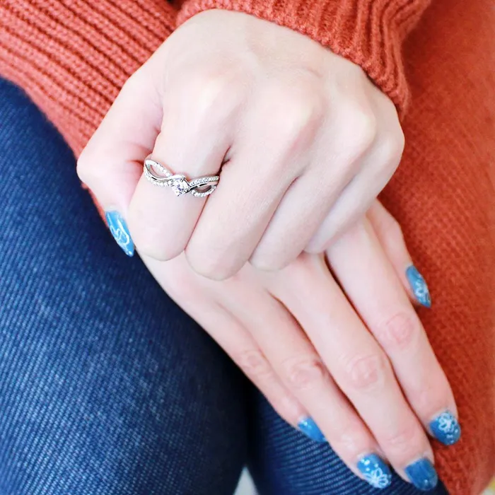 Alamode DA147 High polished no plating Stainless Steel Ring with AAA Grade CZ in Clear Rings