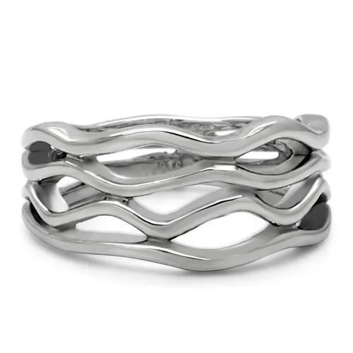 Alamode Rings TK154 High polished no plating Stainless Steel Ring with No Stone