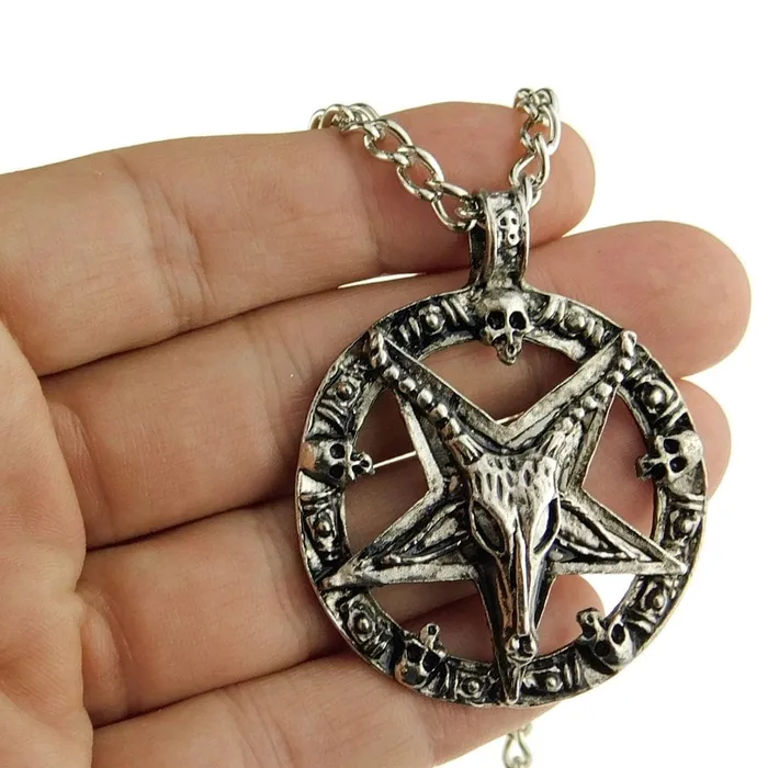 Baphomet Necklace 28 Pentagram Chain Bling Cartel Admin Necklaces
