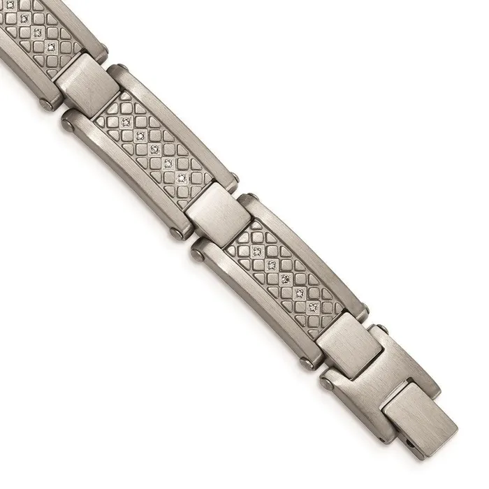 Chisel Bracelets Stainless Steel MatteAntiqued 110cttw Diamond Bracelet