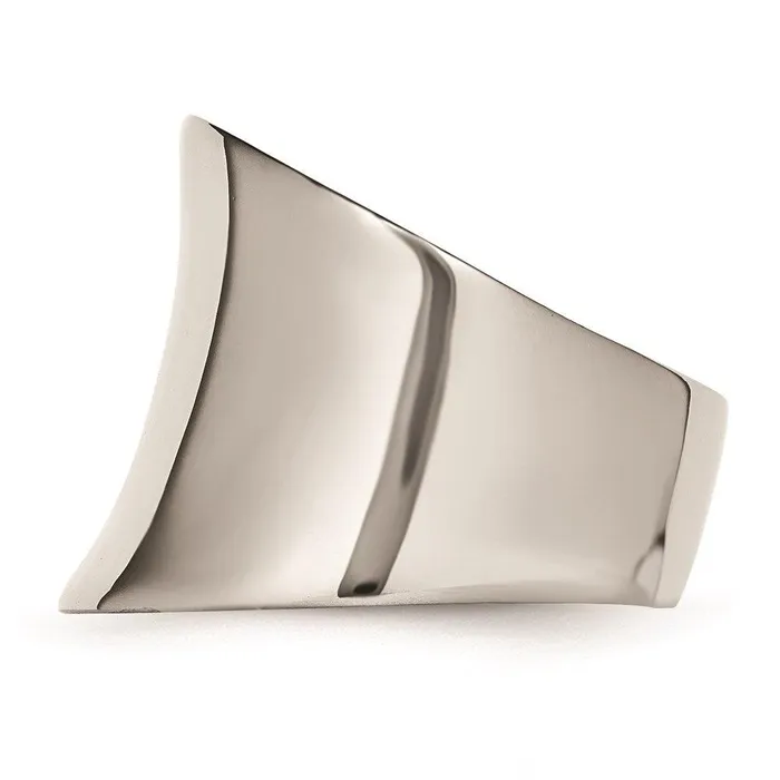 Chisel Rings Stainless Steel Polished Ring