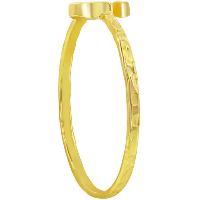 Classic Classic Unisex Gold Tone G Initial Hammered Ring W2823 Rings