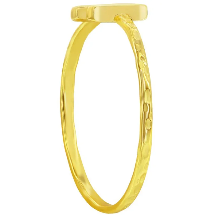 Classic Rings Classic Unisex Gold Tone N Initial Hammered Ring W2829