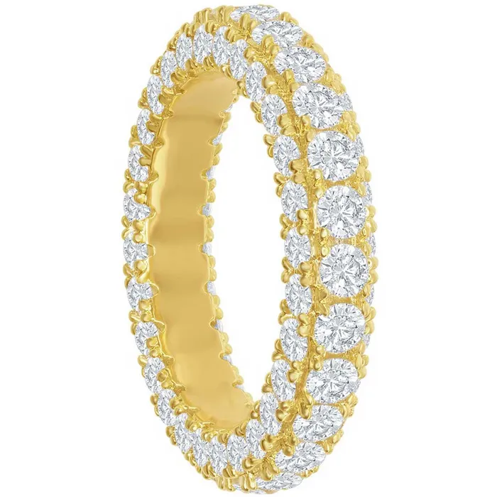 Classic Rings Classic Womens Gold Triple Row White CZ Band W2512