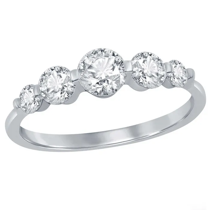 Classic Rings Classic Womens Silver Graduating Round CZ Ring W2266