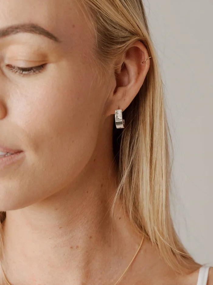 closebymejewelry Earrings Tessa Open Hoop Cremation Earrings in 14K Rose Gold