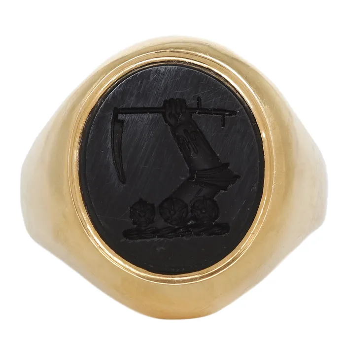 Crested Agate Signet Ring Antique Vintage Jewelry Rings