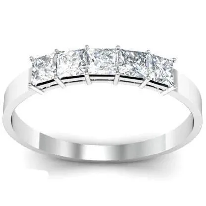 deBebians Rings 050cttw Shared Prong Princess Cut Diamond Five Stone Ring