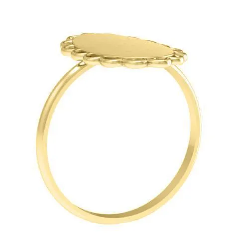 deBebians Rings Fancy Oval Signet Ring for Women 16mm x 9mm