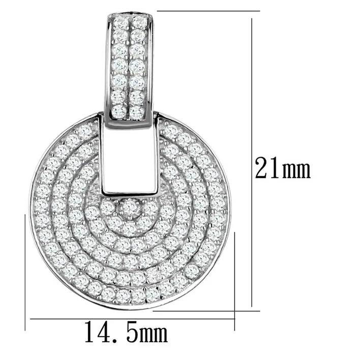 Earrings Alamode TS323 Rhodium 925 Sterling Silver Earrings with AAA Grade CZ in Clear