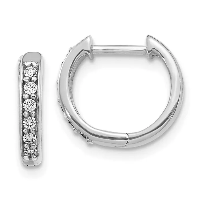 Earrings Jewelry 14k White Gold Diamond Hoop Earrings
