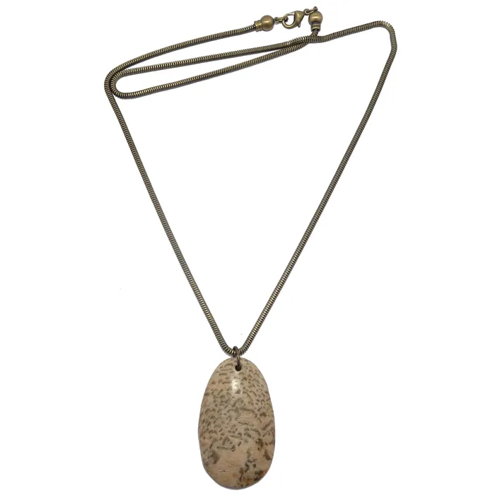 Golden Zebra Moonstone Necklace Brass Satin Crystals Necklaces