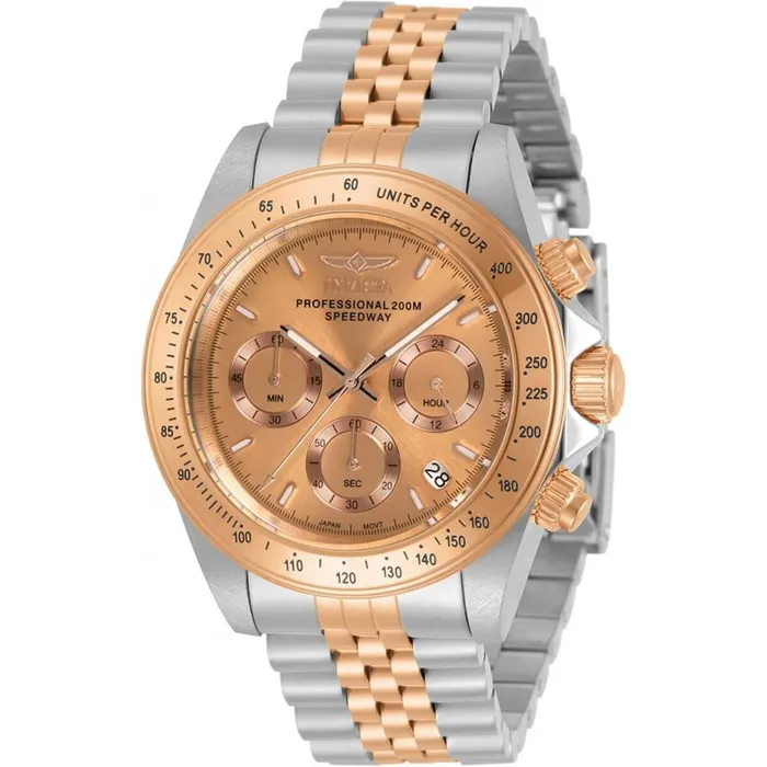 Invicta Invicta Mens Chronograph Watch Speedway Rose Gold Dial Two Tone Bracelet 30994 Bracelets