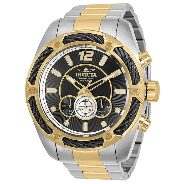 Invicta Mens Chronograph Watch Bolt Japanese Quartz Two Tone Bracelet 31471 Invicta Bracelets