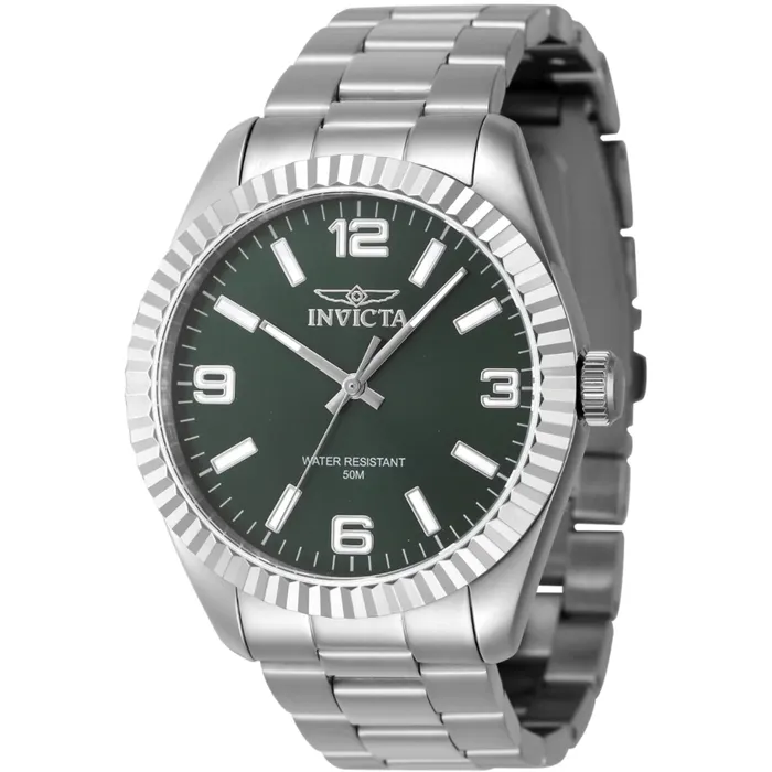 Invicta Mens Quartz Watch Specialty Green Dial Silver Tone Bracelet 47450 Invicta Bracelets