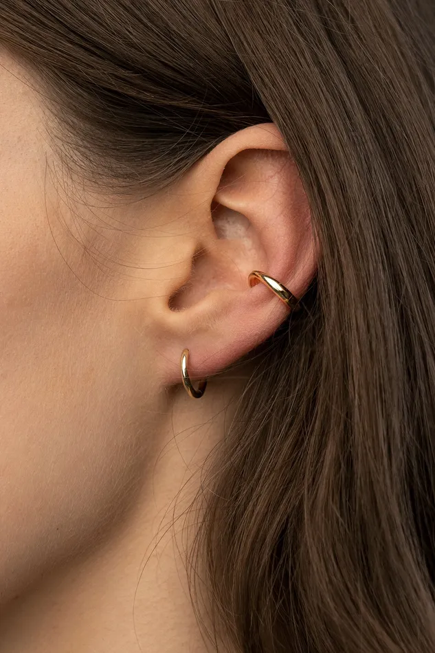 Irregular Ear Cuff Gold Kty Earrings