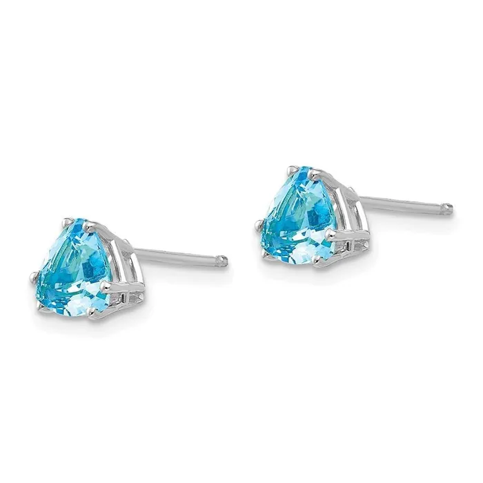 Jewelry Earrings 14k White Gold 6mm Trillion Blue Topaz Earrings Jewelry Earrings 14k White Gold 6mm Trillion Blue Topaz Earrings