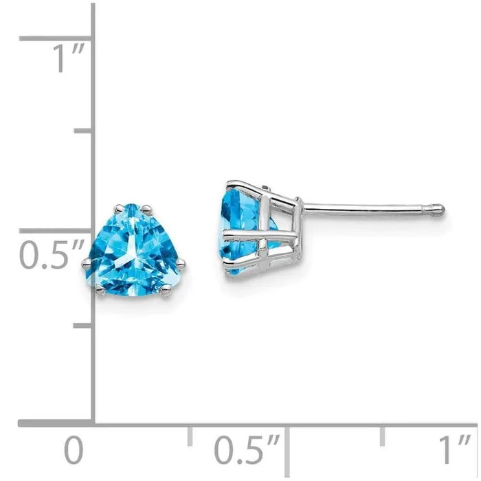 Jewelry Earrings 14k White Gold 6mm Trillion Blue Topaz Earrings Jewelry Earrings 14k White Gold 6mm Trillion Blue Topaz Earrings