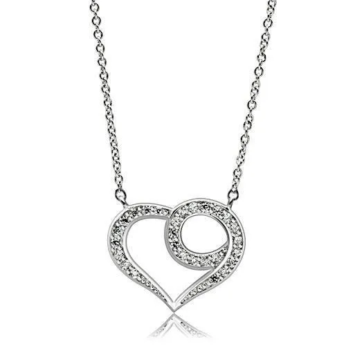 Necklaces Alamode 3W075 Rhodium Brass Necklace with AAA Grade CZ in Clear
