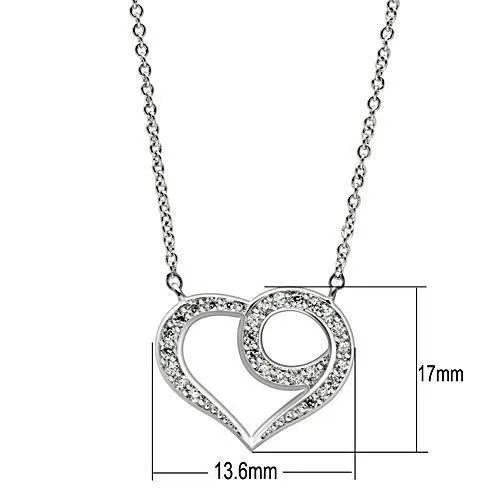Necklaces Alamode 3W075 Rhodium Brass Necklace with AAA Grade CZ in Clear