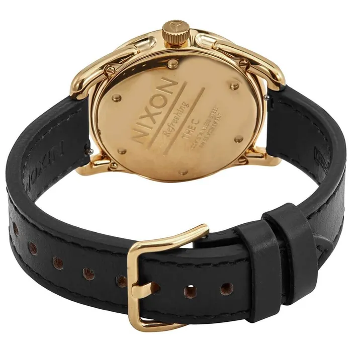 Nixon Mens Quartz Watch C39 White Dial Yellow Gold Case Leather Strap A4592226 NIXON Watches Nixon Mens Quartz Watch C39 White Dial Yellow Gold Case Leather Strap A4592226 NIXON Watches