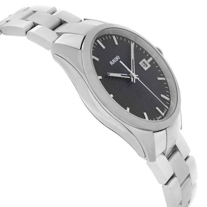 Rado Mens Quartz Watch Hyperchrome Black Dial Silver Tone Bracelet R32297163 RADO Bracelets