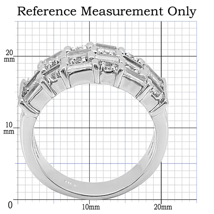 Rings 1W024 Rhodium Brass Ring with AAA Grade CZ in Clear Alamode