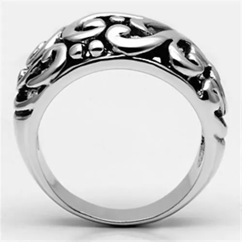 Rings Alamode 3W052 Rhodium Brass Ring with No Stone