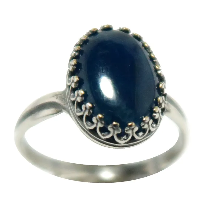 Rings Apatite Ring Blue Shine Sterling Silver Adjustable Satin Crystals