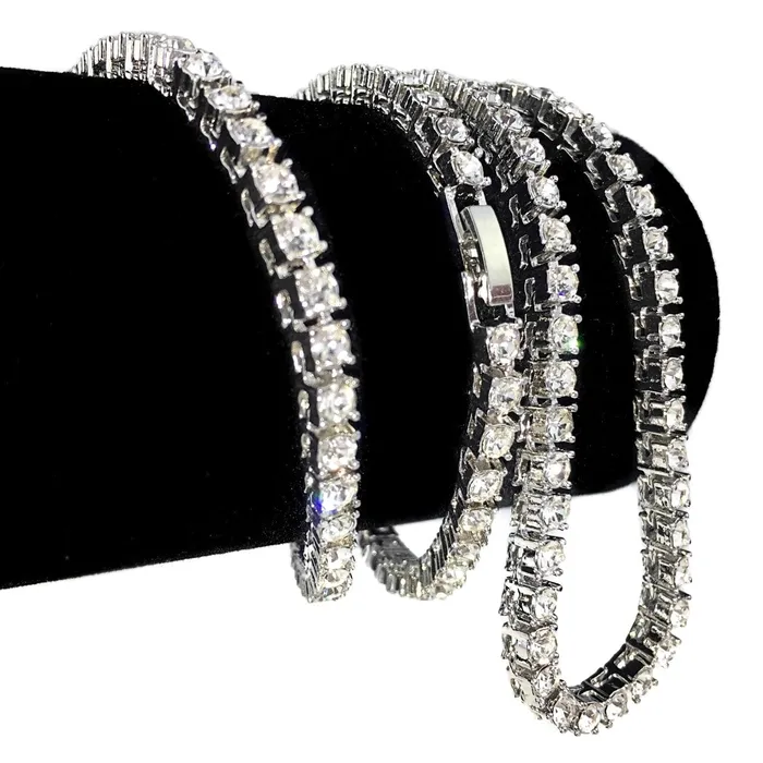 Rings Bling Cartel Admin OneRow Silver Tone 24 Tennis Chain 4MM