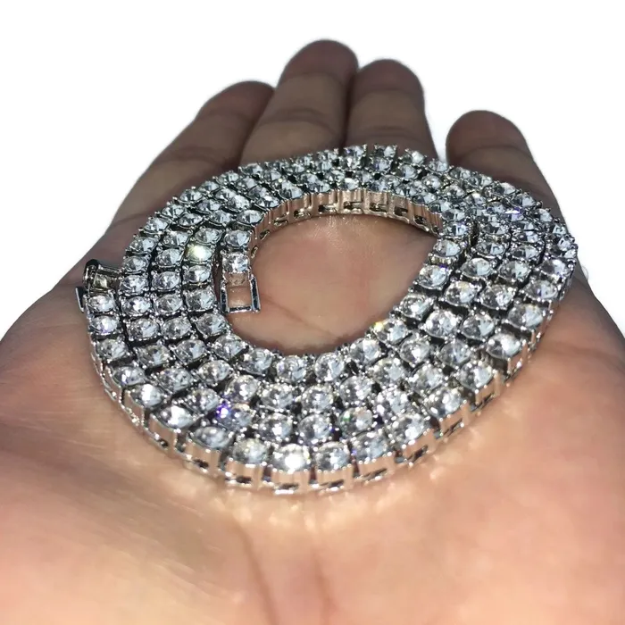 Rings Bling Cartel Admin OneRow Silver Tone 24 Tennis Chain 4MM