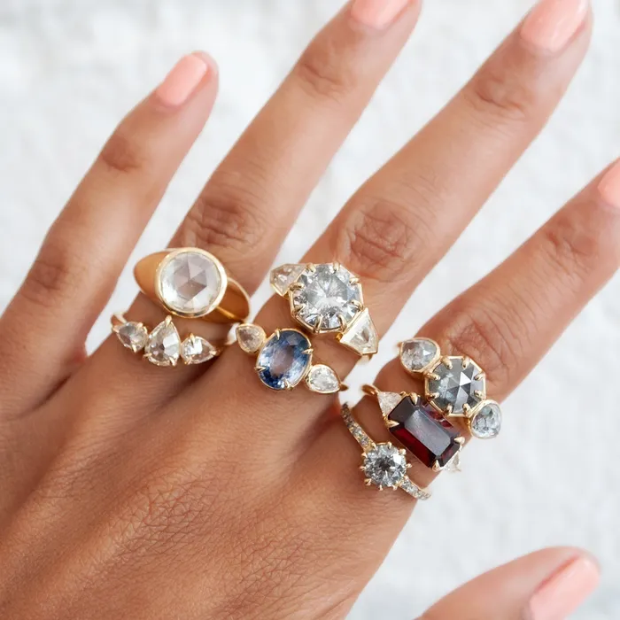 Rings Bright Trio Diamond Ring Lauren Wolf Jewelry