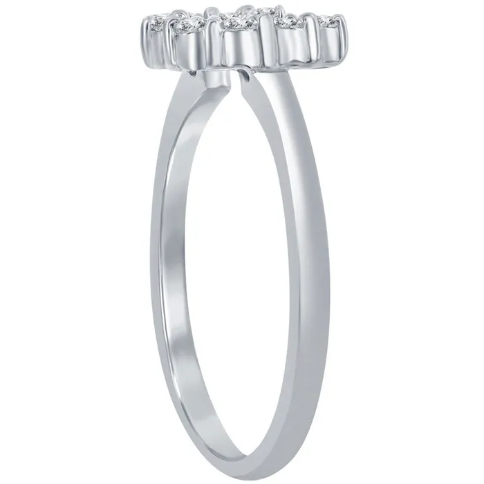 Rings Classic Womens Silver Clear CZ Horseshoe Ring W7623 Classic