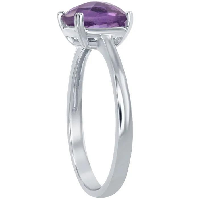 Rings Classic Womens Silver Cushioncut Amethyst Ring W1483 Classic