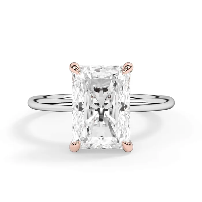 Rings deBebians TwoTone Basket Style Solitaire Engagement Ring Rose Gold Head