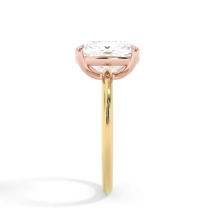 Rings deBebians TwoTone Basket Style Solitaire Engagement Ring Rose Gold Head