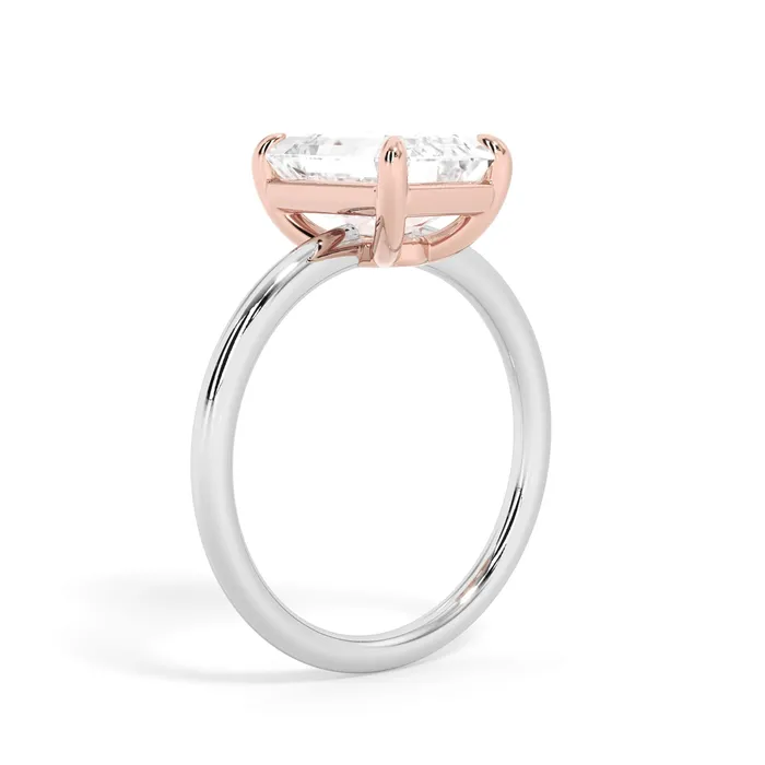 Rings deBebians TwoTone Basket Style Solitaire Engagement Ring Rose Gold Head