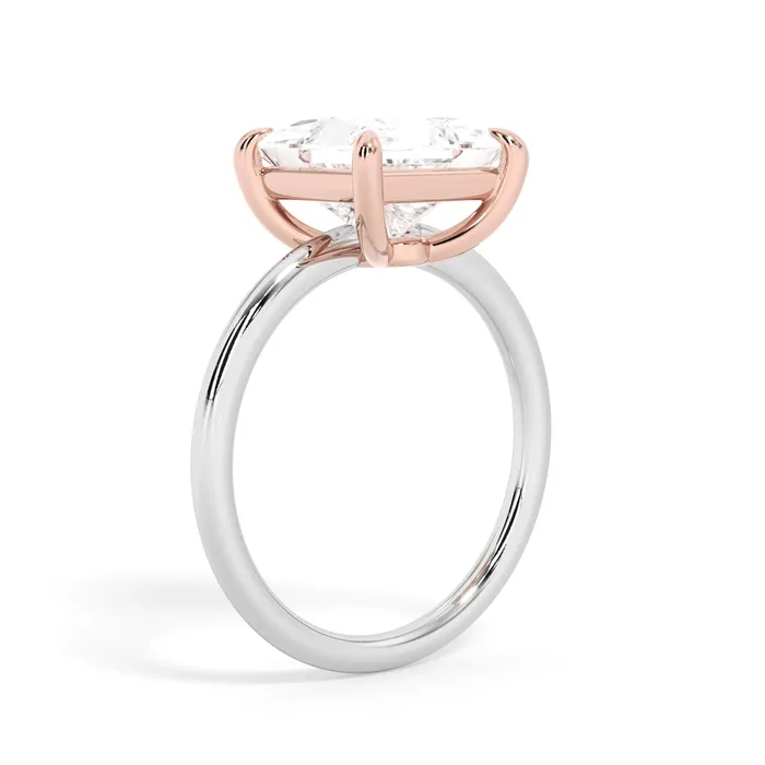 Rings deBebians TwoTone Basket Style Solitaire Engagement Ring Rose Gold Head