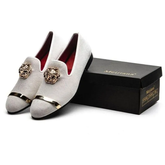 Rings Divine Inspiration Styles MEIJIANA Mens Genuine Velvet Leather Burgundy Red Loafers With Medallion Ring Designer Shoes