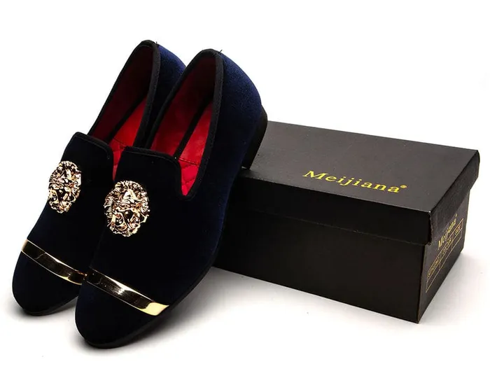 Rings Divine Inspiration Styles MEIJIANA Mens Genuine Velvet Leather Burgundy Red Loafers With Medallion Ring Designer Shoes