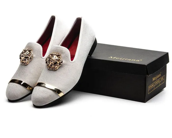 Rings Divine Inspiration Styles MEIJIANA Mens Genuine Velvet Leather Burgundy Red Loafers With Medallion Ring Designer Shoes