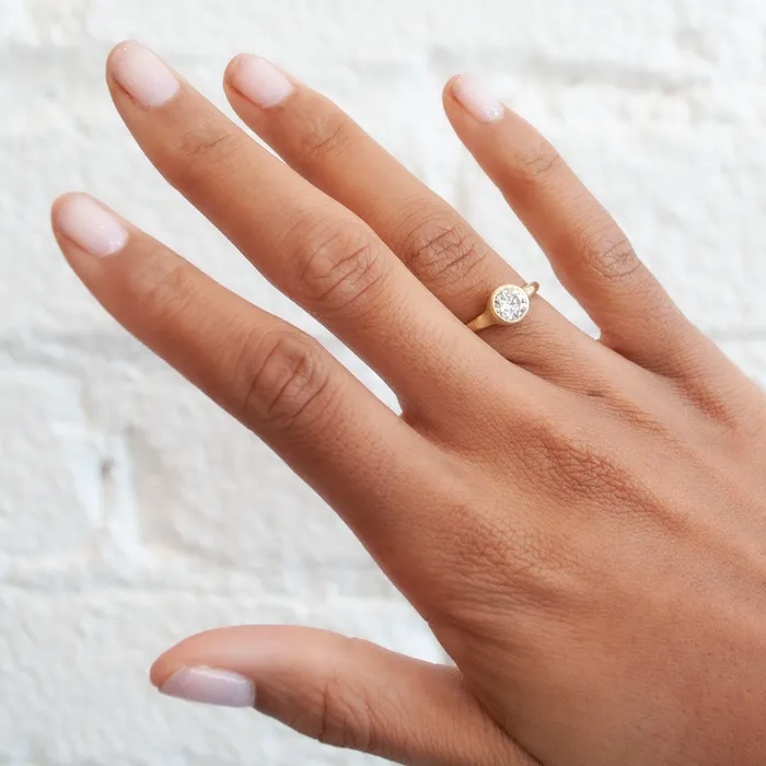 Rings Johnny Ninos Organic Band White Diamond Solitaire