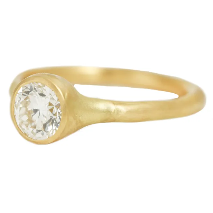 Rings Johnny Ninos Organic Band White Diamond Solitaire